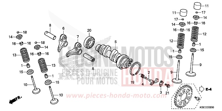 CAMSHAFT/VALVE for CRF150R "Big wheels" EXTREME RED (R292) from 2018
